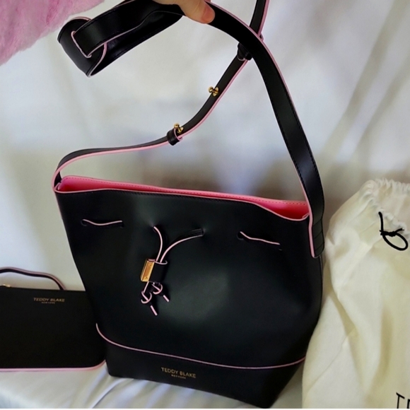 Teddy Blake Eliza Bucket Bag Black Pink with Wallet & Dustbag Good condition - Picture 1 of 16